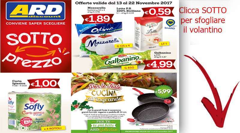 Volantino ard discount valido dal 13 al 22 novembre for Volantino ard discount milazzo